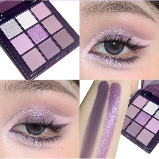 Purple Charm Dream Girl 9-Color Eyeshadow Palette – Smoky Matte & Pearl Shades