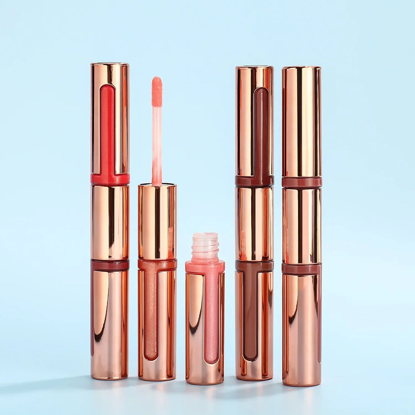 Double ended lip gloss 2 in 1 liquid lipstick