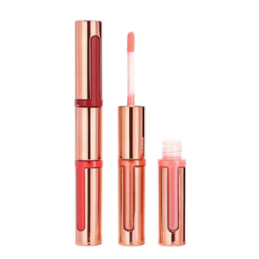 Double ended lip gloss 2 in 1 liquid lipstick